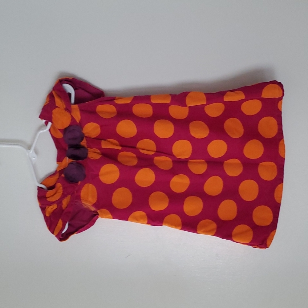 Oshkosh, Genuine Kids, fushia & orange, polka-dot, corduroy, dress, size 3T